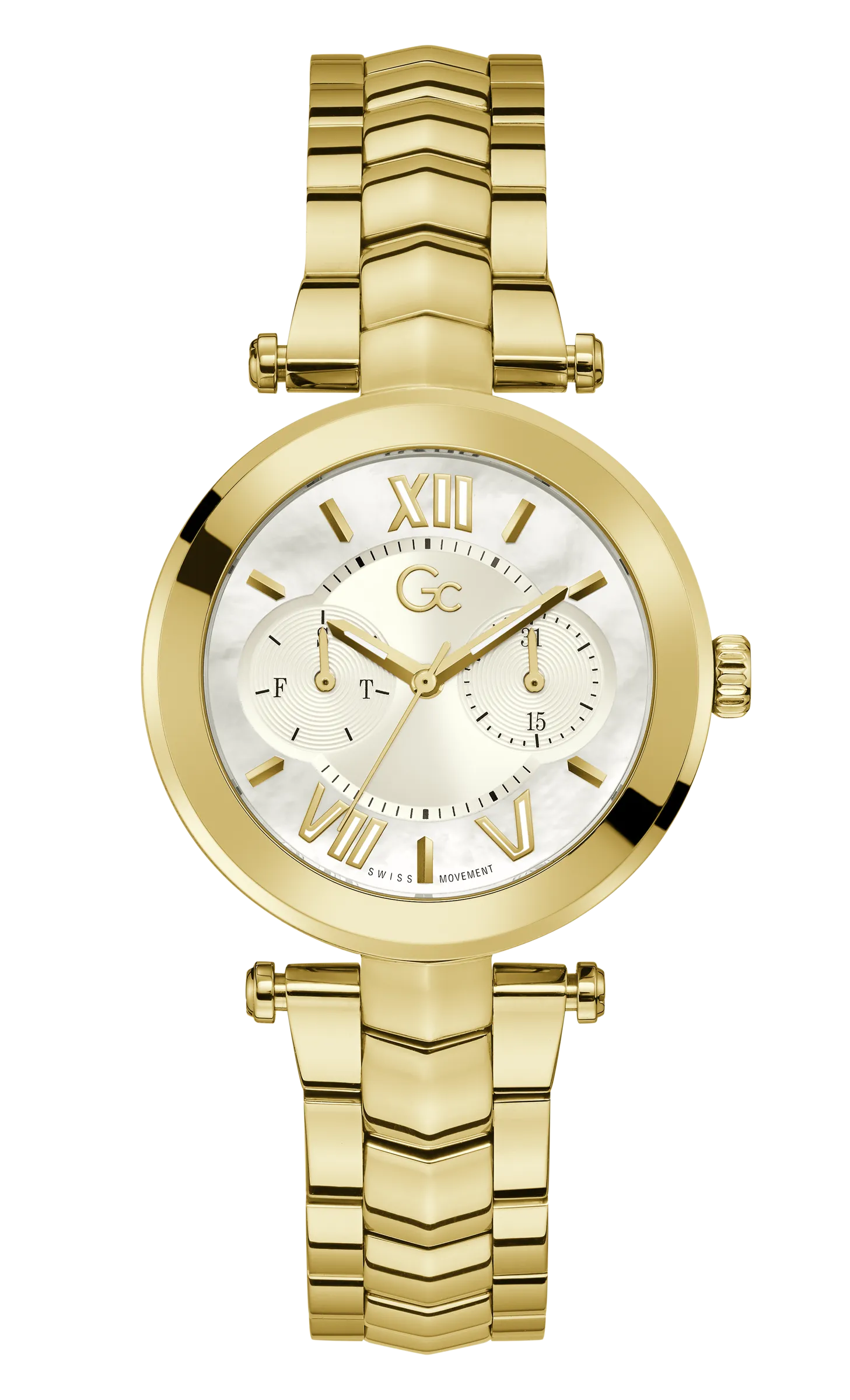 GC White Dial Quartz Day & Date Women Watch - Y92002L1MF