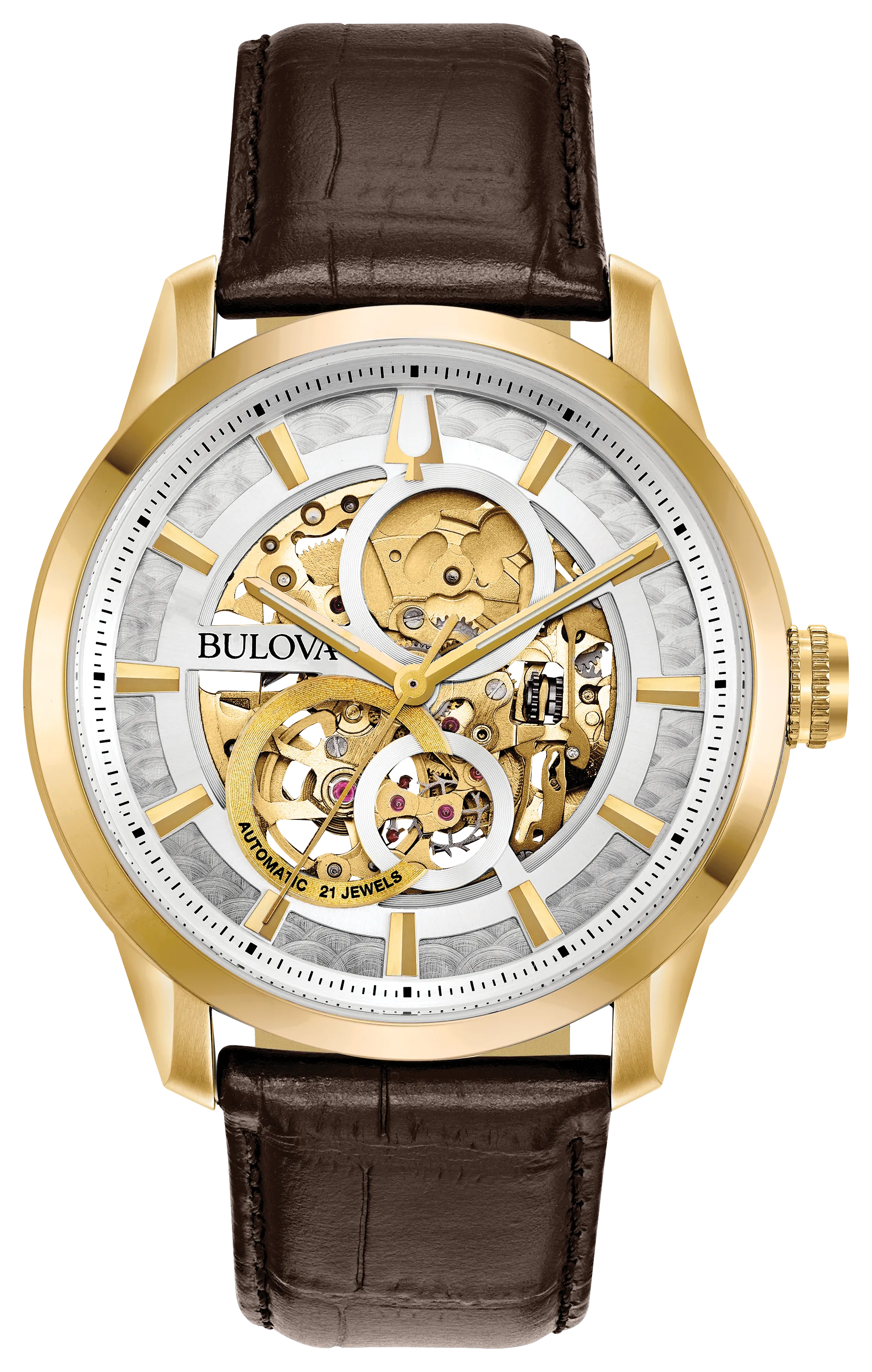 Gents Bulova Gold Sutton Automatic Watch - 97A138