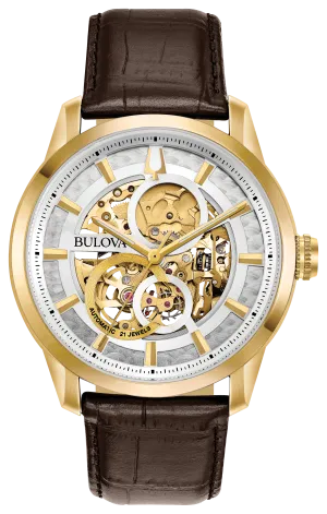 Gents Bulova Gold Sutton Automatic Watch - 97A138