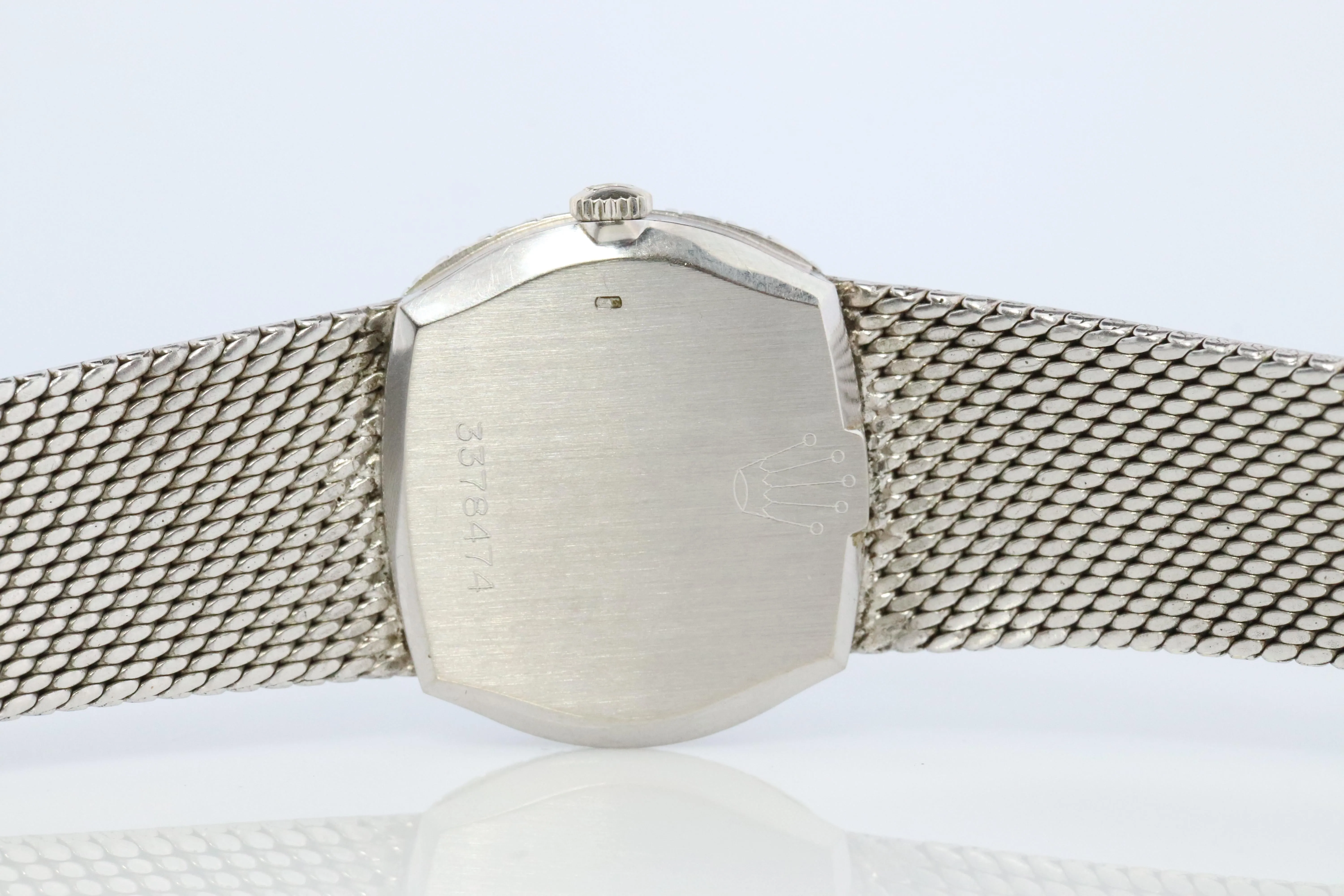 Genuine 18k Rolex Watch. ROLEX Cellini 3801 Diamond Bezel Mechanical Windup.