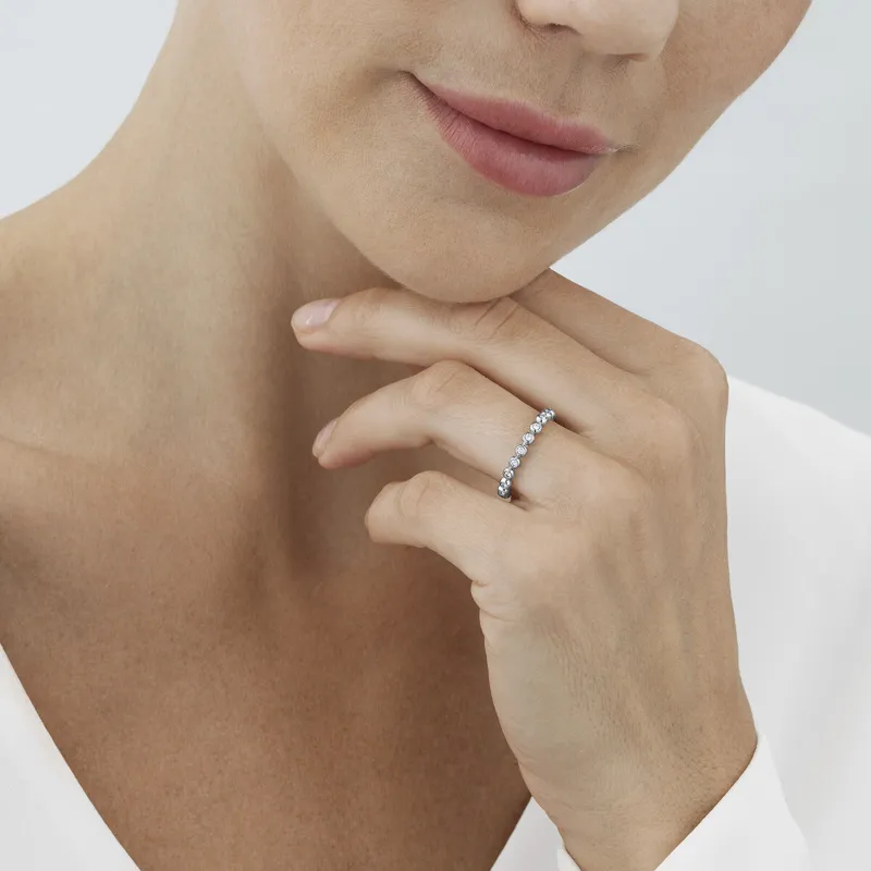 Georg Jensen Aurora 18ct White Gold 0.28ct Diamond Eternity Ring