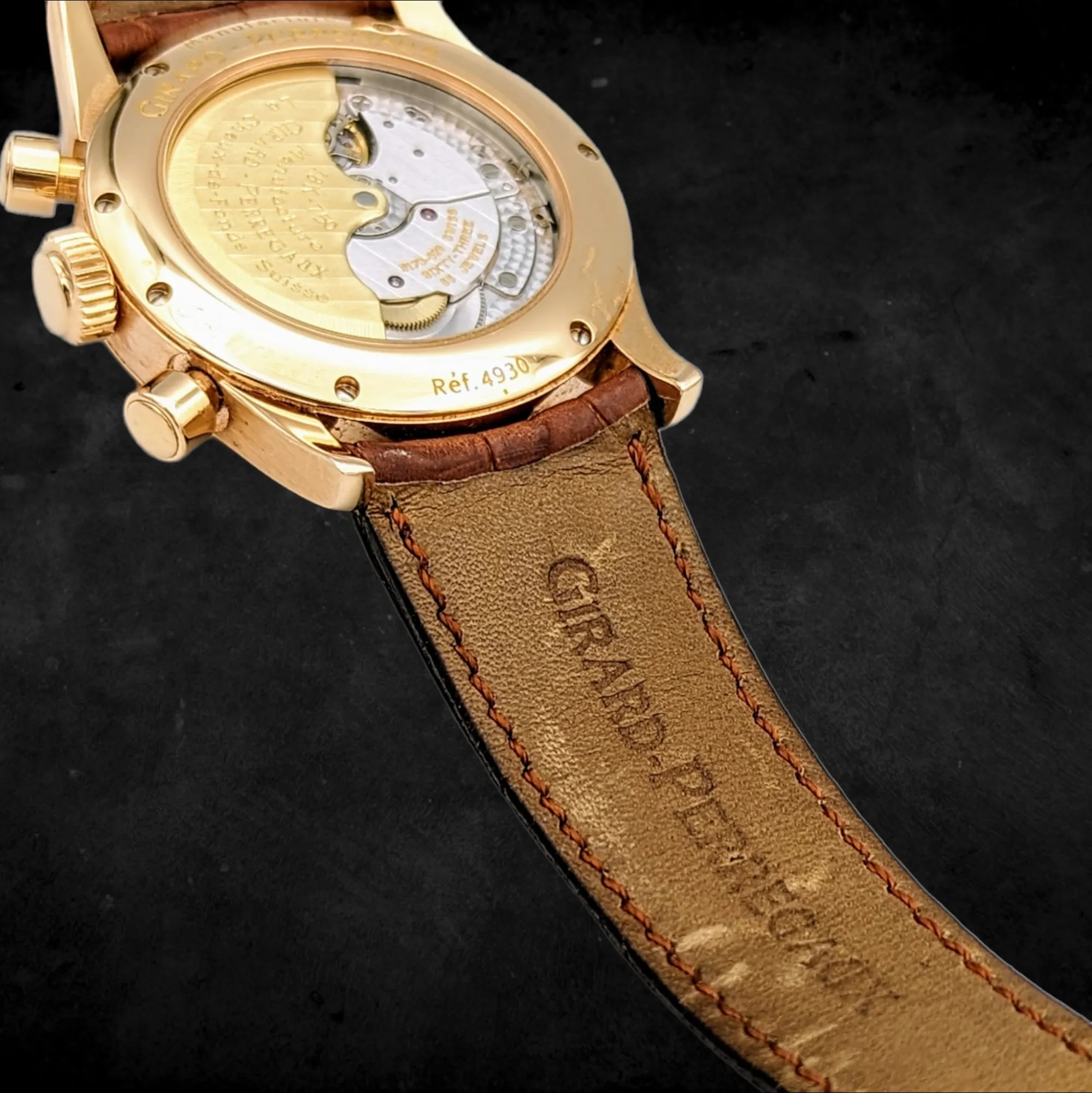 GIRARD-PERREGAUX Ref 4930 Chronograph Automatic Watch 18K Rose GOLD Wristwatch