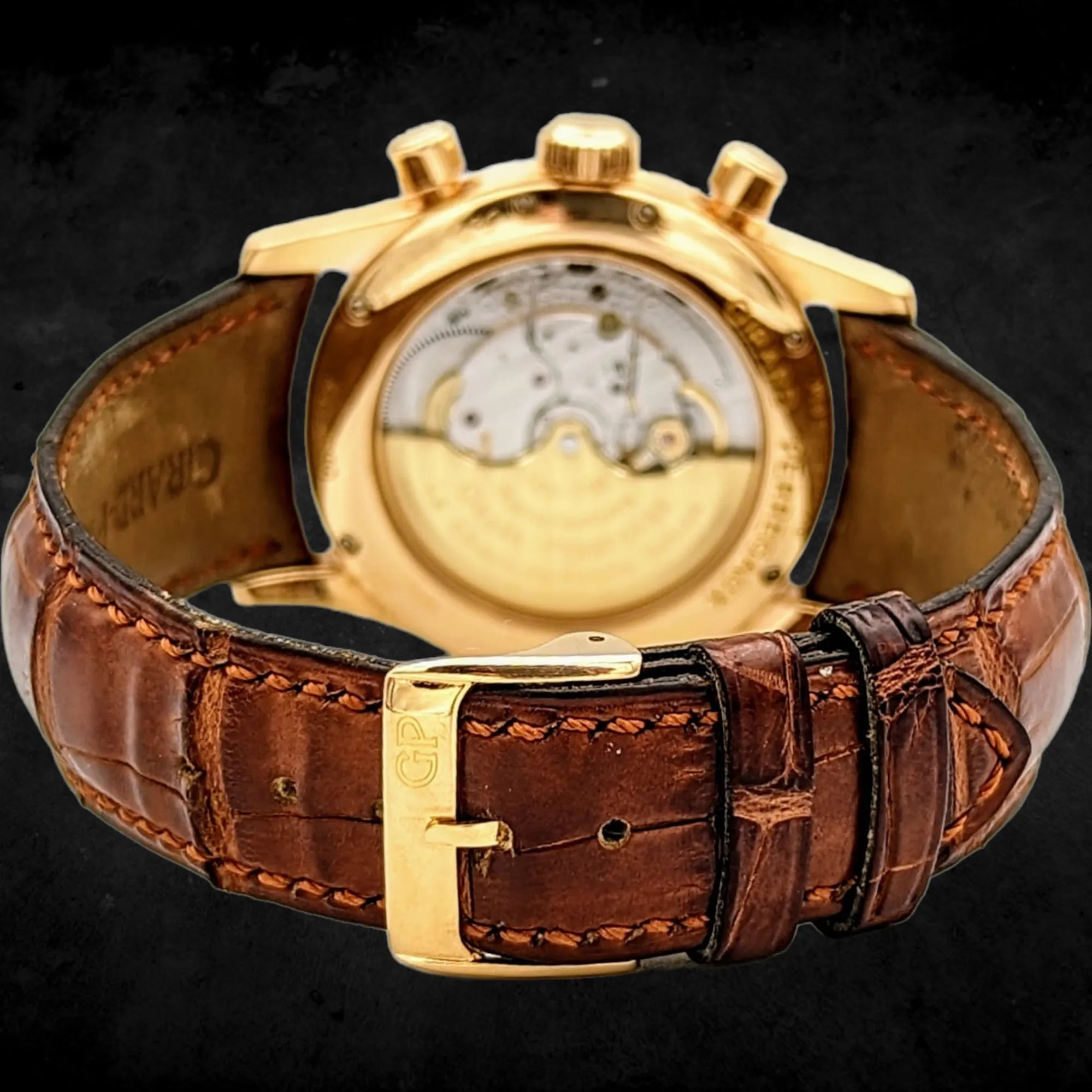 GIRARD-PERREGAUX Ref 4930 Chronograph Automatic Watch 18K Rose GOLD Wristwatch