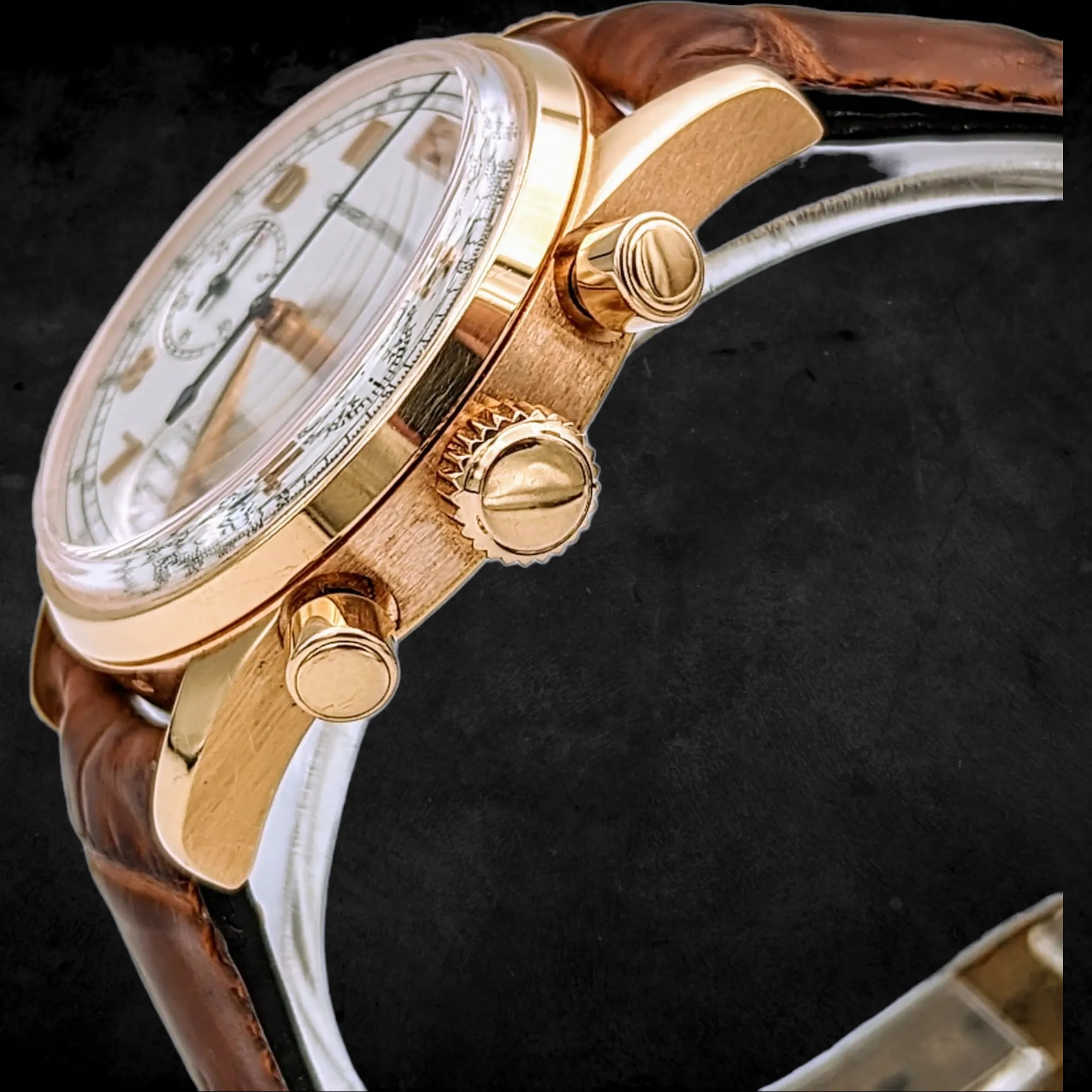 GIRARD-PERREGAUX Ref 4930 Chronograph Automatic Watch 18K Rose GOLD Wristwatch