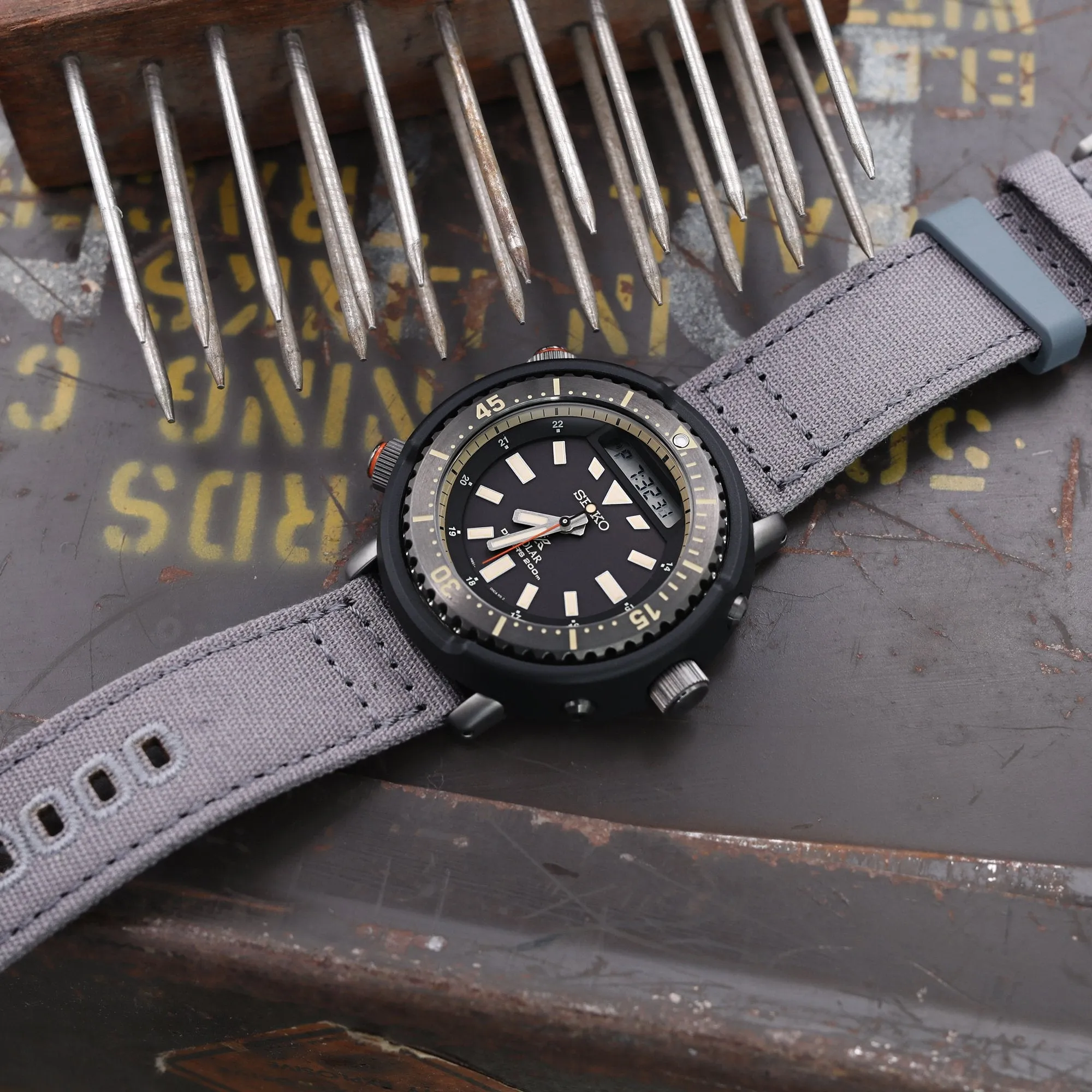 Grey Quick Release Canvas watch strap