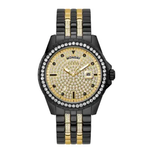 Guess Golden Dial Men Stainless Steel Strap Analog Watch - GW0218G3