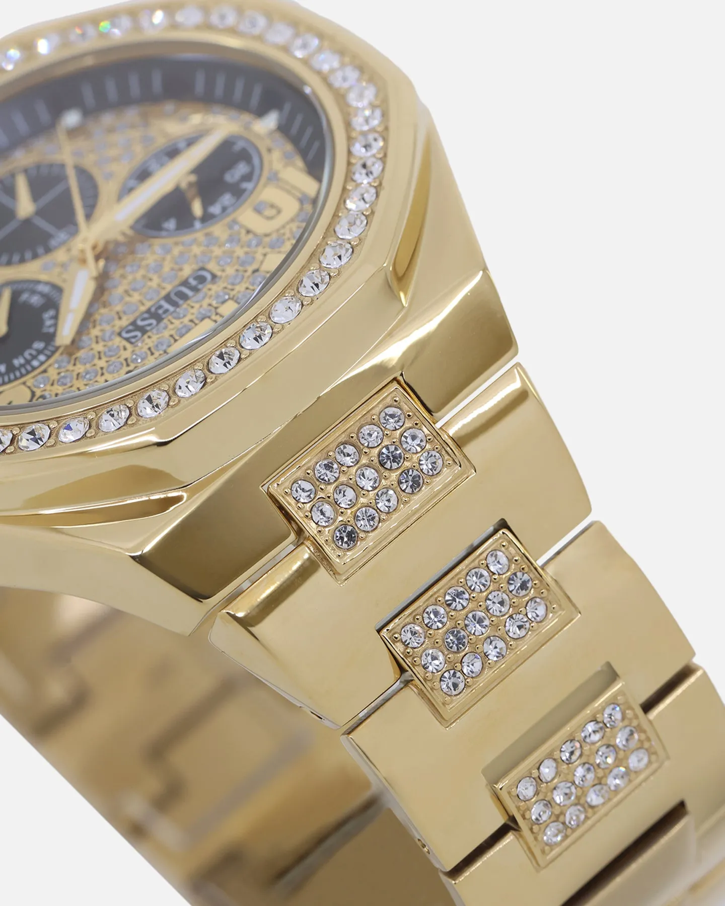 Guess Mainline Empire Crystal Bracelet Watch Gold