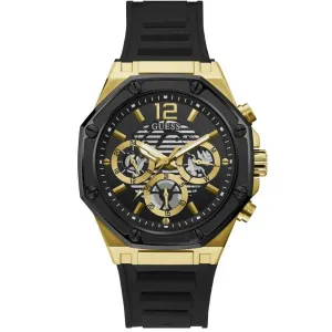 Guess Momentum Black Silicone Strap Black Dial Chronograph Quartz Watch for Gents - GW0263G1