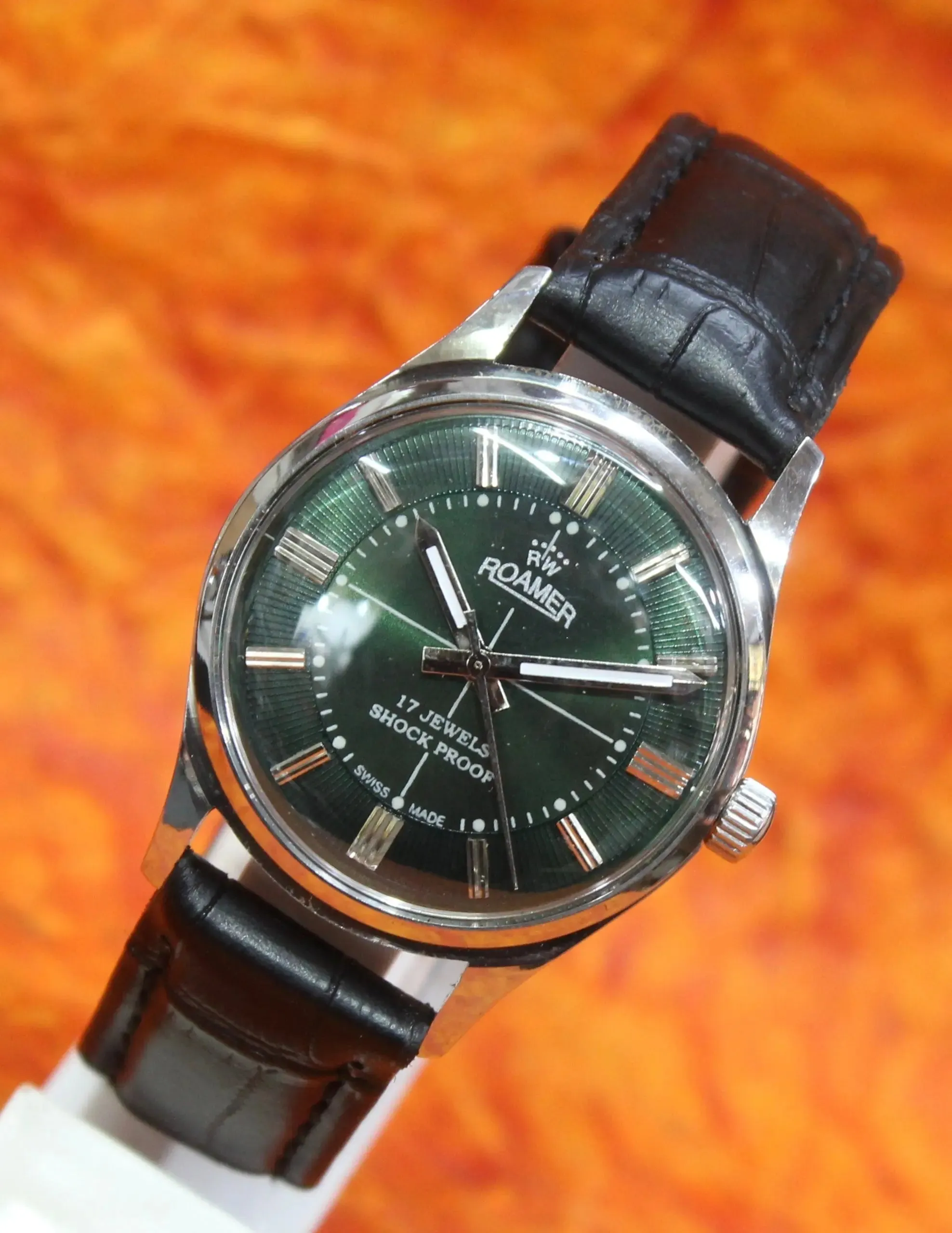 Hand Winding Swiss Made Wristwatch Roamer 17 Jewels FHF ST96 Vintage Mechanical Movement