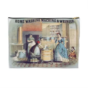 Home washing machine & wringer - A painting of women washing machines in a kitchen Large Organizer Pouch with Black Zipper