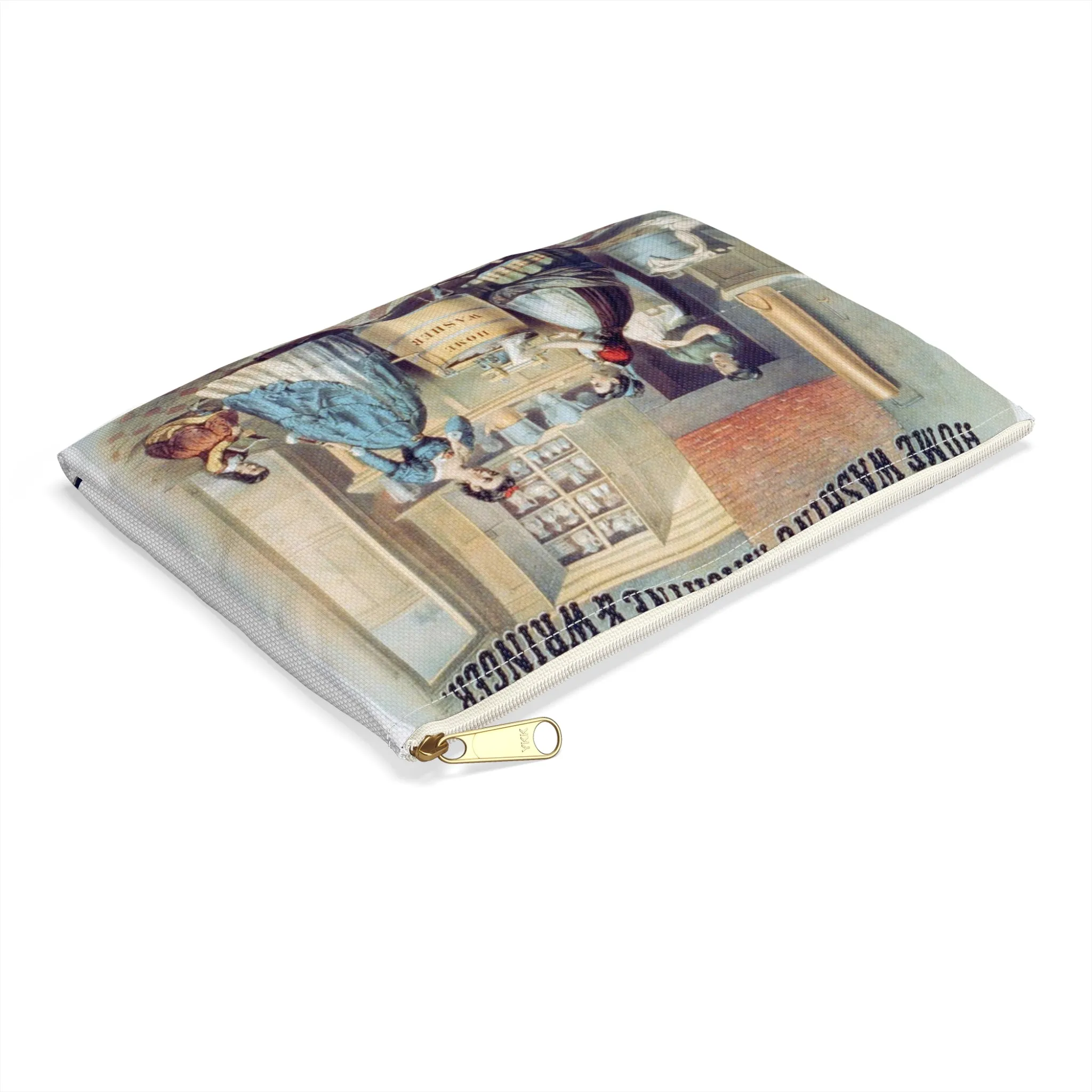 Home washing machine & wringer - A painting of women washing machines in a kitchen Large Organizer Pouch with Black Zipper