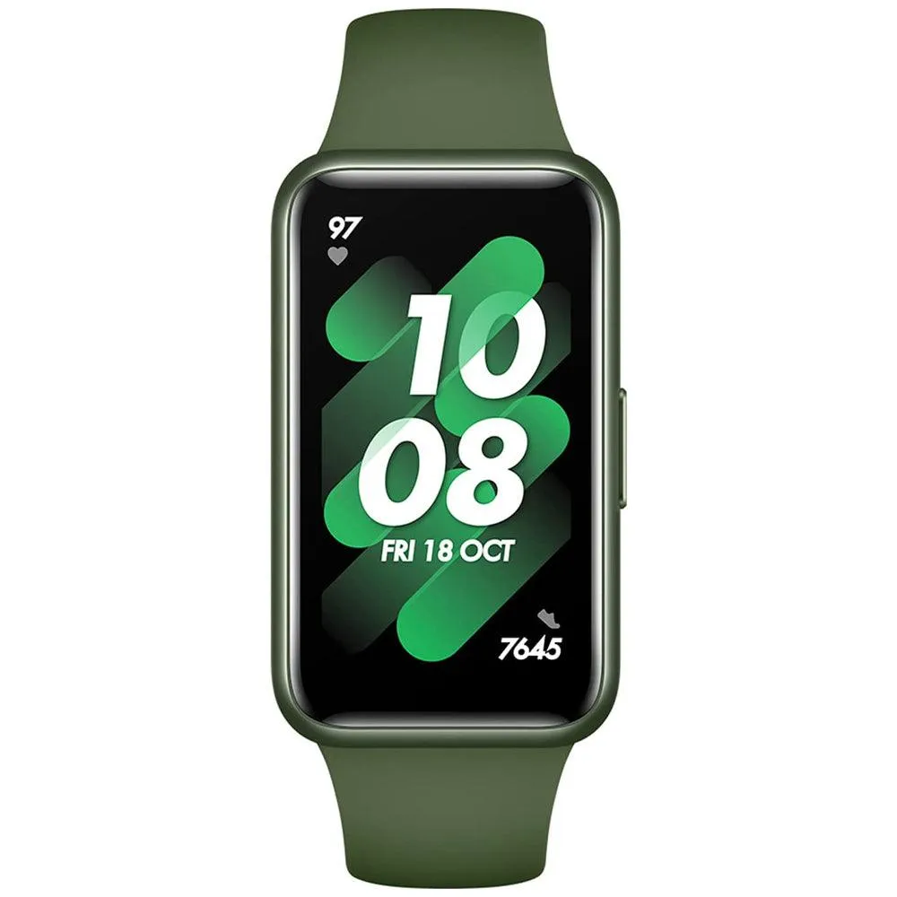 Huawei Band 7 LEA-B19 Green Durable Polymer Case With Wilderness Green Silicone Strap