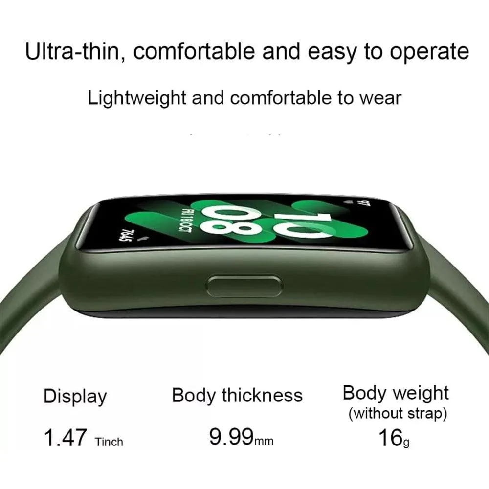 Huawei Band 7 LEA-B19 Green Durable Polymer Case With Wilderness Green Silicone Strap
