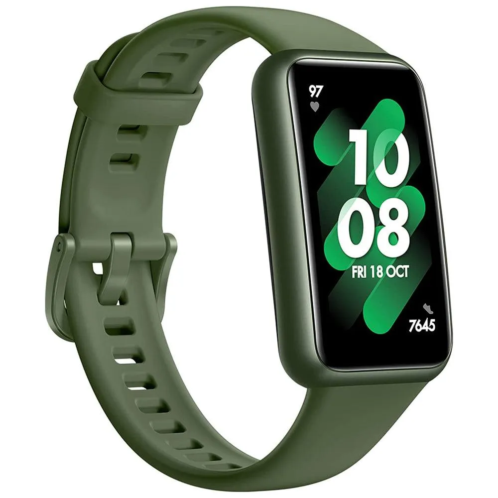 Huawei Band 7 LEA-B19 Green Durable Polymer Case With Wilderness Green Silicone Strap