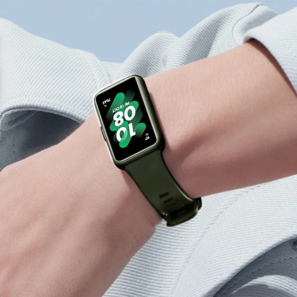 Huawei Band 7 LEA-B19 Green Durable Polymer Case With Wilderness Green Silicone Strap