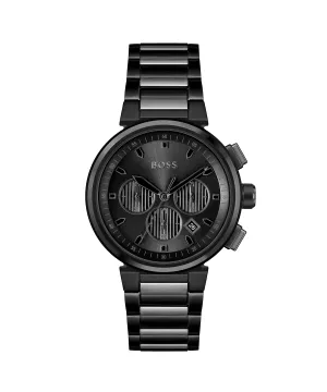 Hugo Boss Stainless Steel One Analog Black Dial Men Watch-1514001, Black Band