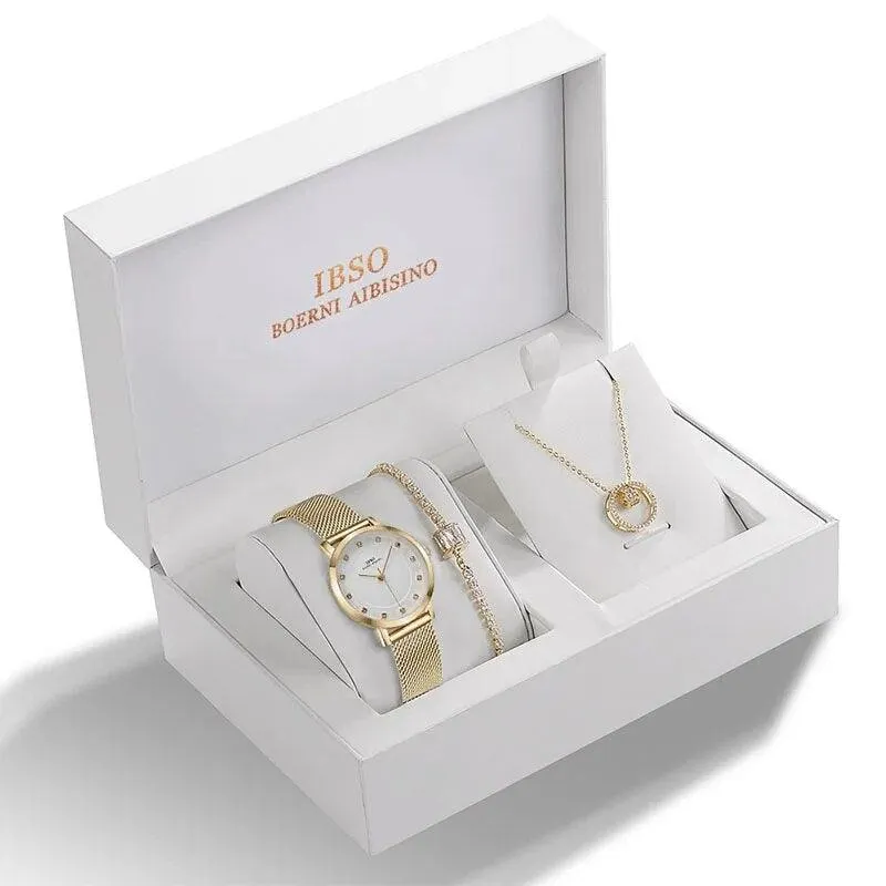 IBSO Crystal Quartz Women's Watches Gift Set For Her