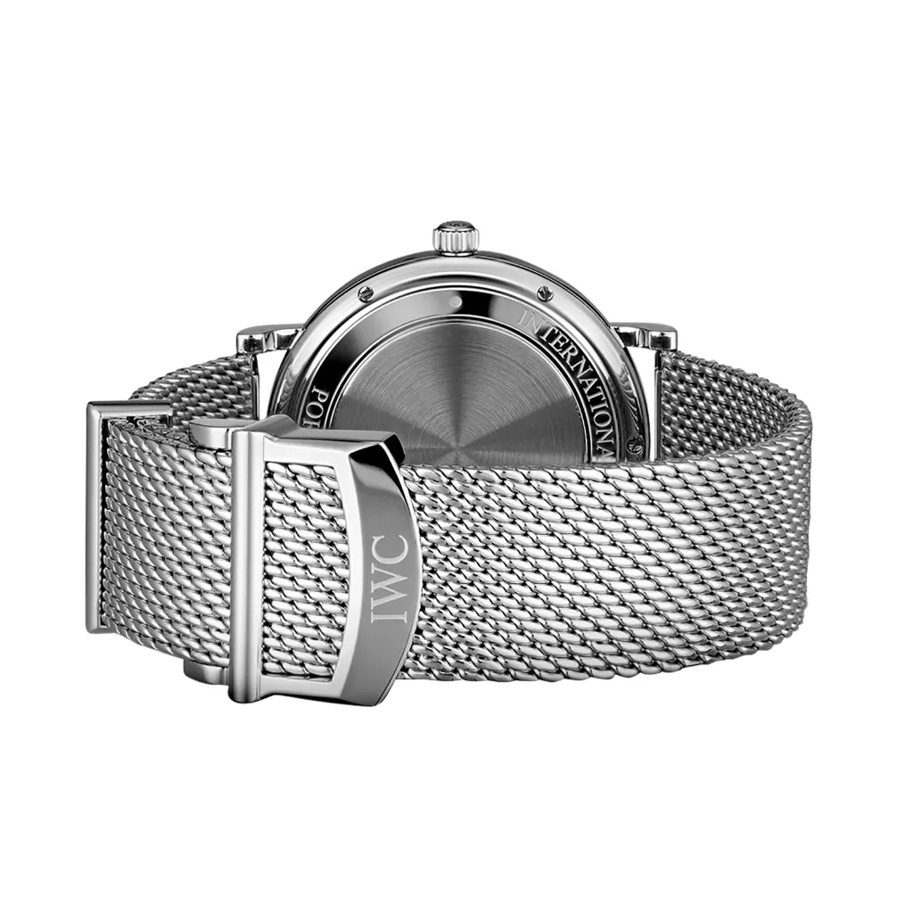 IWC Schaffhausen Portofino Automatic Black Steel Bracelet Watch IW356506