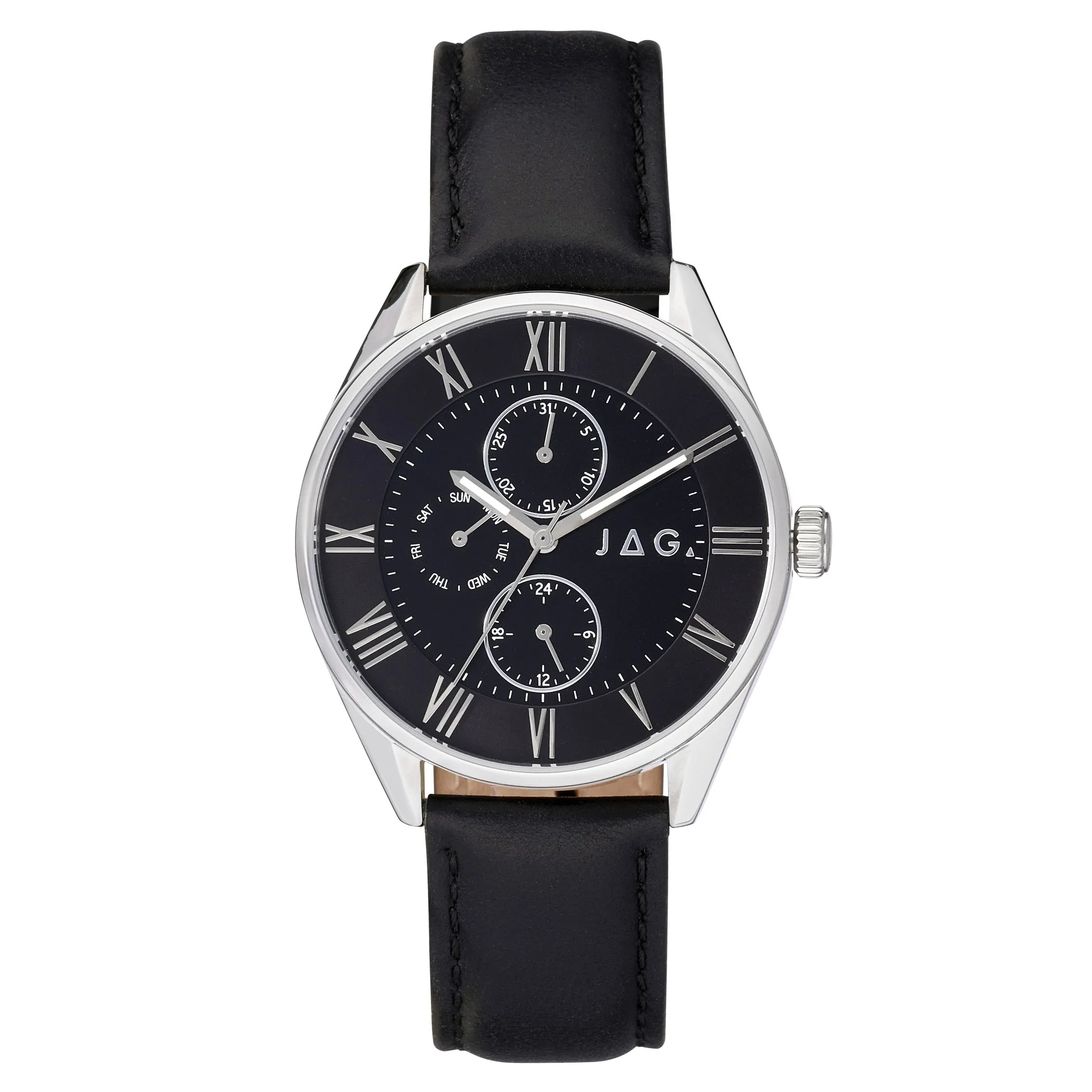 Jag Howard Silver and Black Analogue Men's Watch J2583