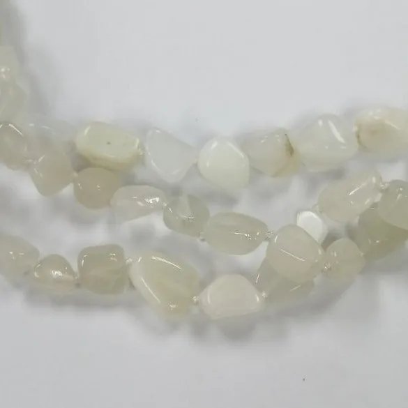 Ladies Natural Moonstone Stone Knitted Necklace