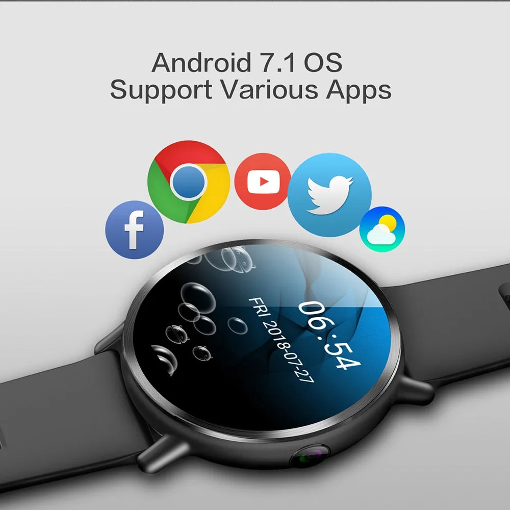 LEMFO LEM X Smart Watch 4G Android 7.1 8MP Camera GPS 900Mah Battery Replacement Strap 2.03 inch 640*590 Screen Android Men LEMX