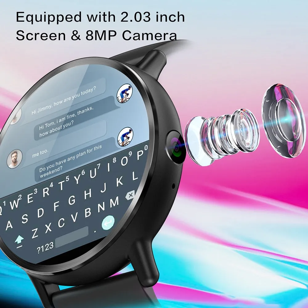 LEMFO LEM X Smart Watch 4G Android 7.1 8MP Camera GPS 900Mah Battery Replacement Strap 2.03 inch 640*590 Screen Android Men LEMX