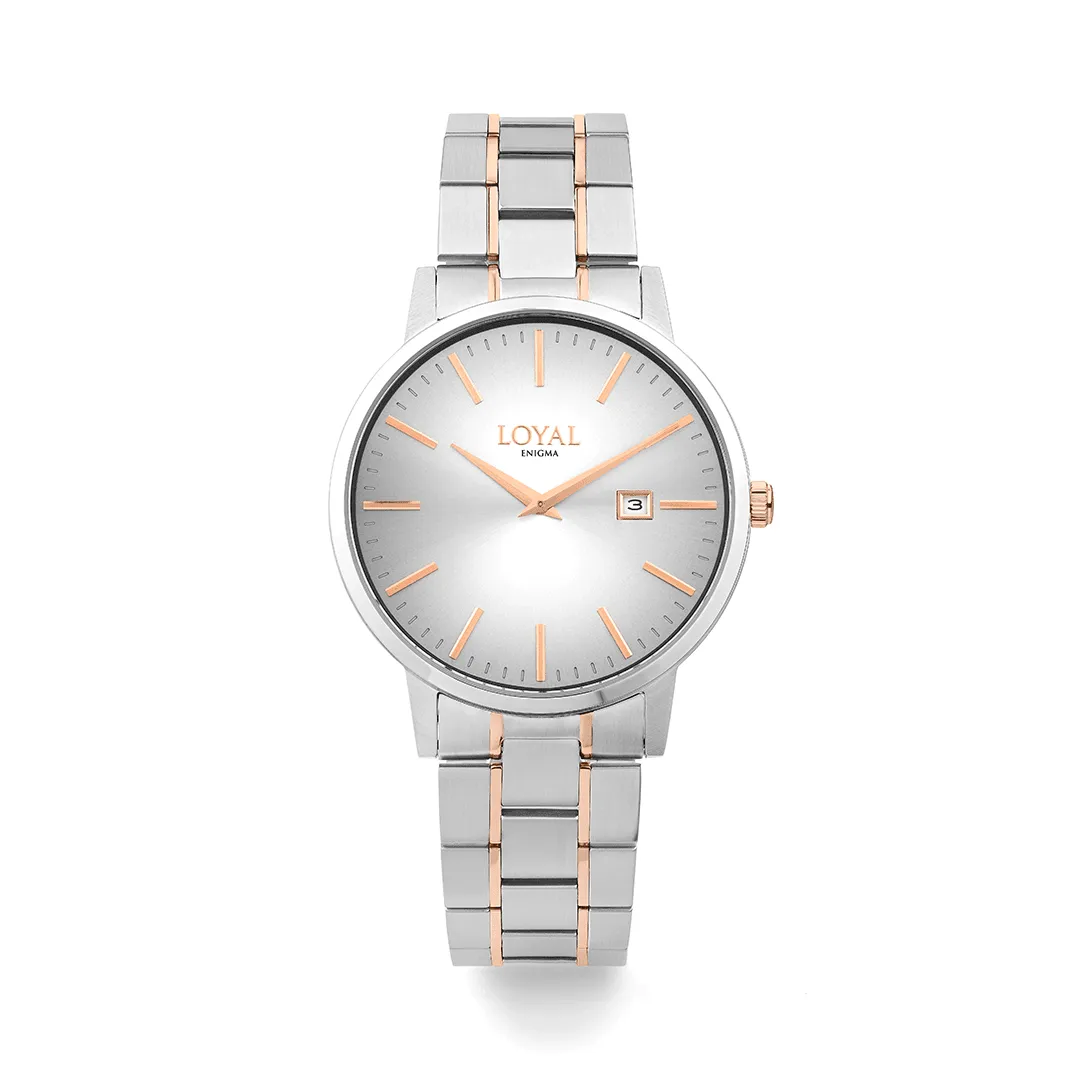 Loyal Enigma Men's 41mm Stainless Steel & Rose IP Quartz Watch