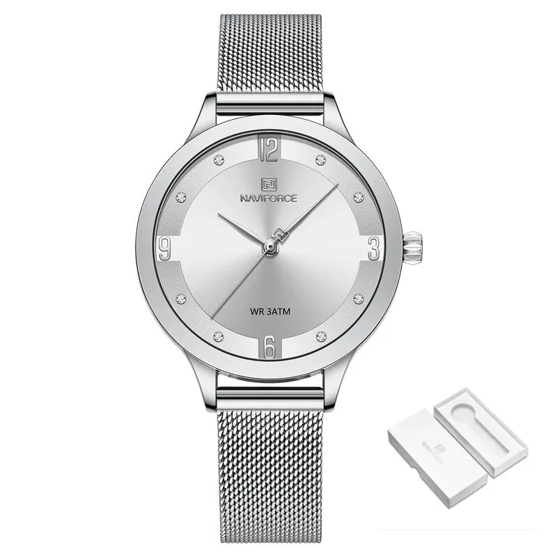 Luxury Women Clock Mesh Belt Elegant Quartz Ladies Watch