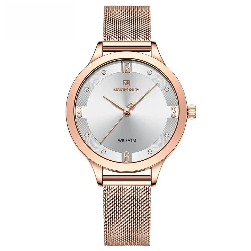 Luxury Women Clock Mesh Belt Elegant Quartz Ladies Watch