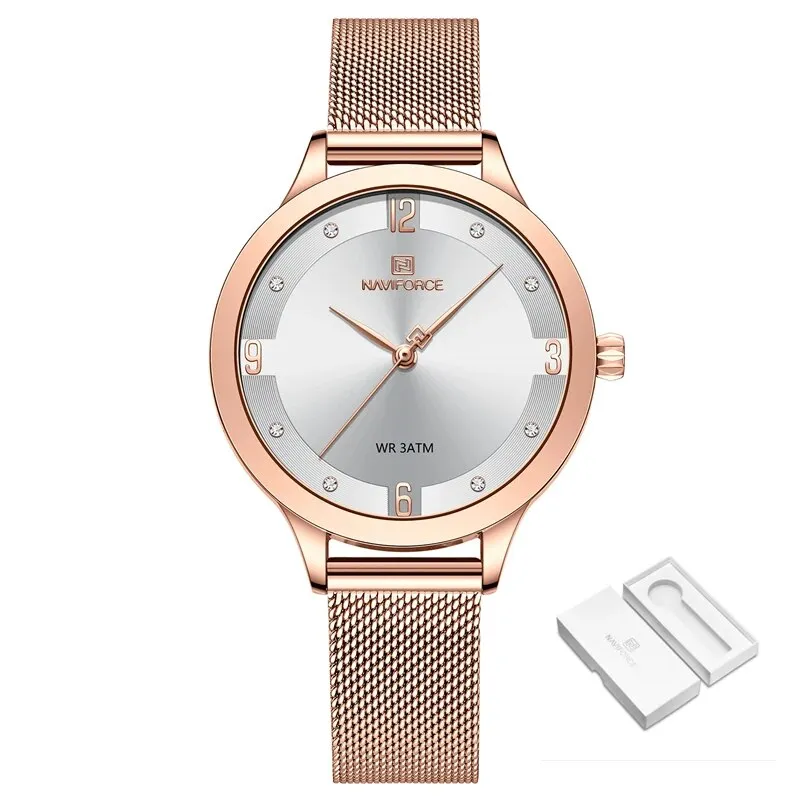 Luxury Women Clock Mesh Belt Elegant Quartz Ladies Watch