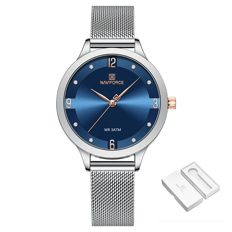 Luxury Women Clock Mesh Belt Elegant Quartz Ladies Watch