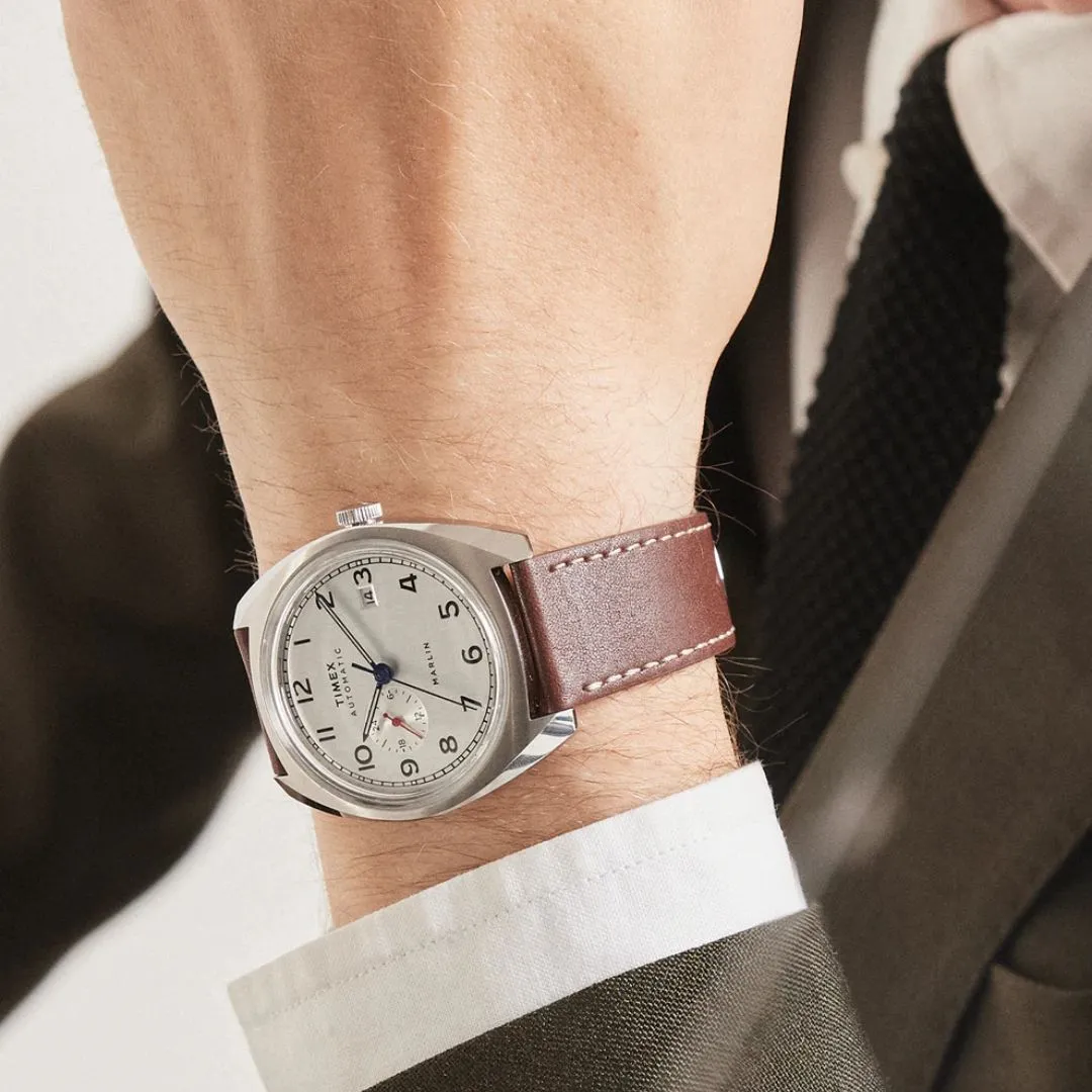 Marlin Sub-Dial Automatic 39mm Leather Strap Watch