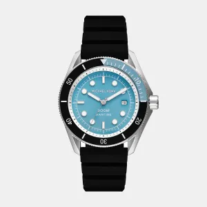 Men Quartz Blue Dial Analog Silicone Watch MK9167