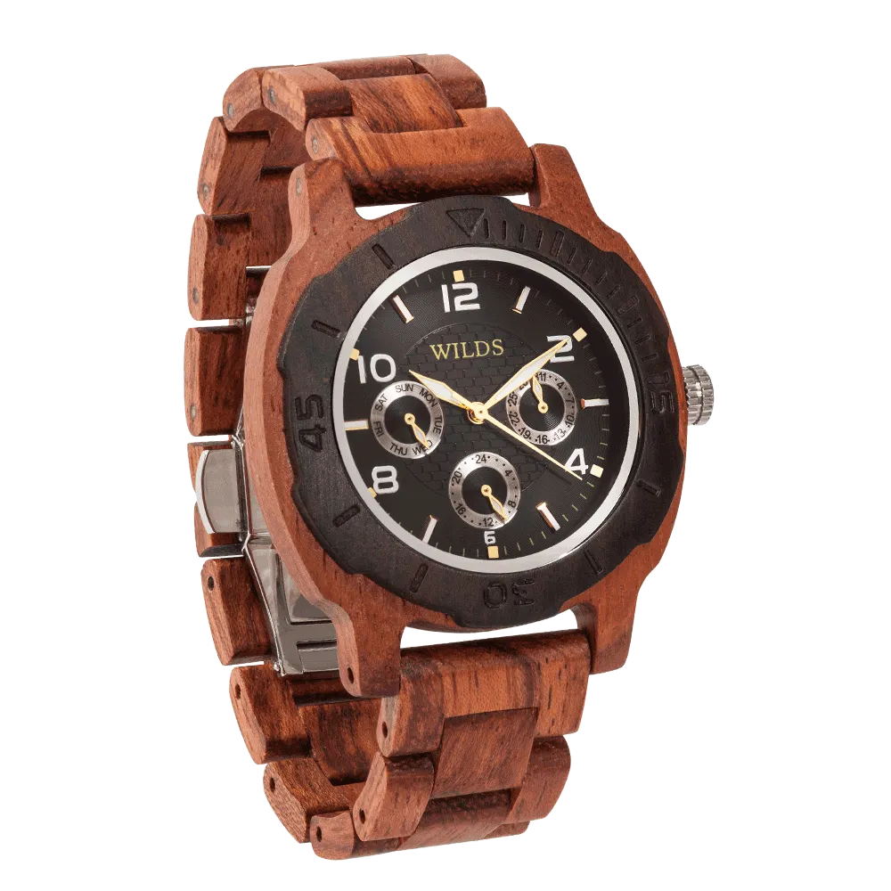 Men's Multi-Function Custom Kosso Wooden Watch - Personalize Your