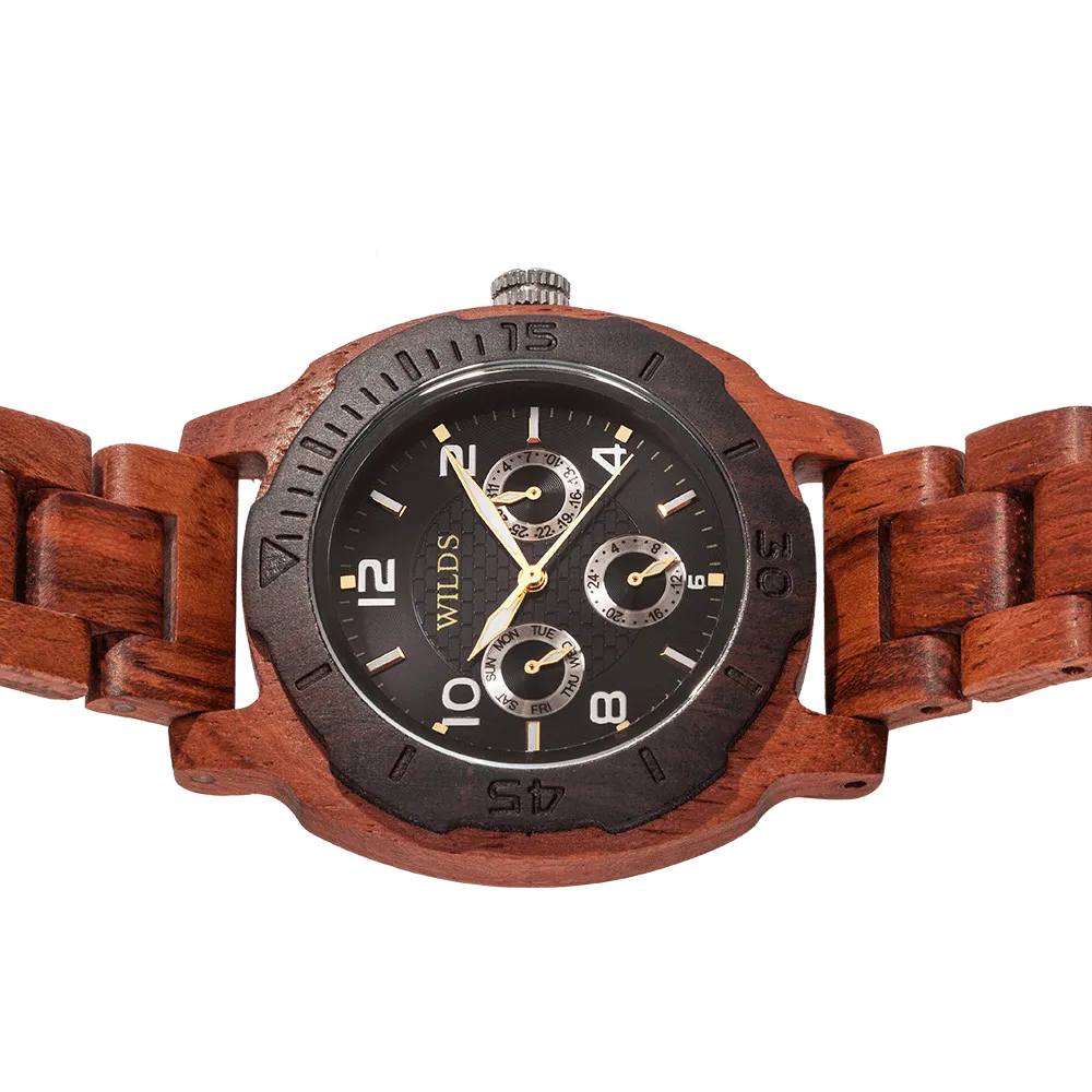 Men's Multi-Function Custom Kosso Wooden Watch - Personalize Your