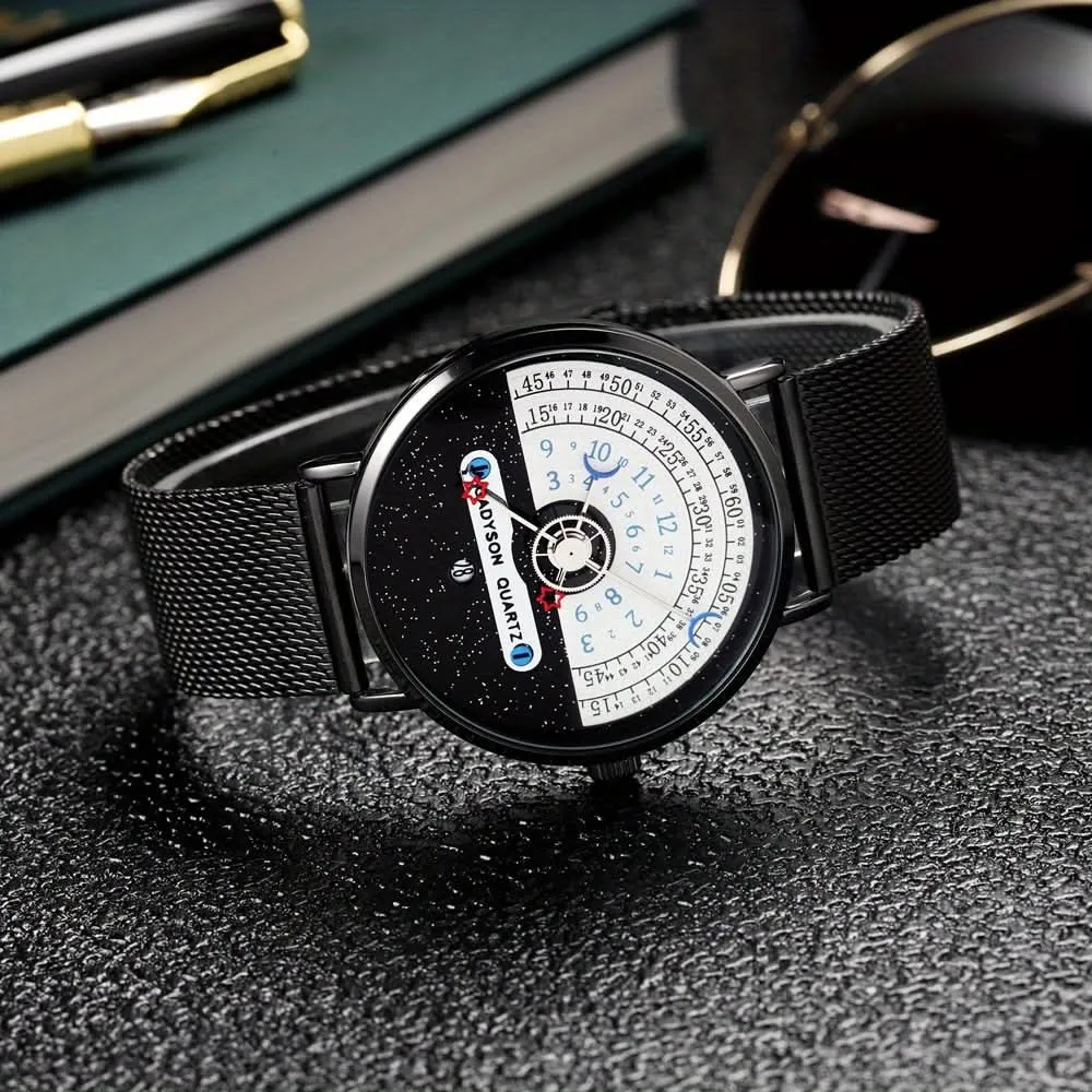 Men’s Stainless Steel Mesh Quartz Watch