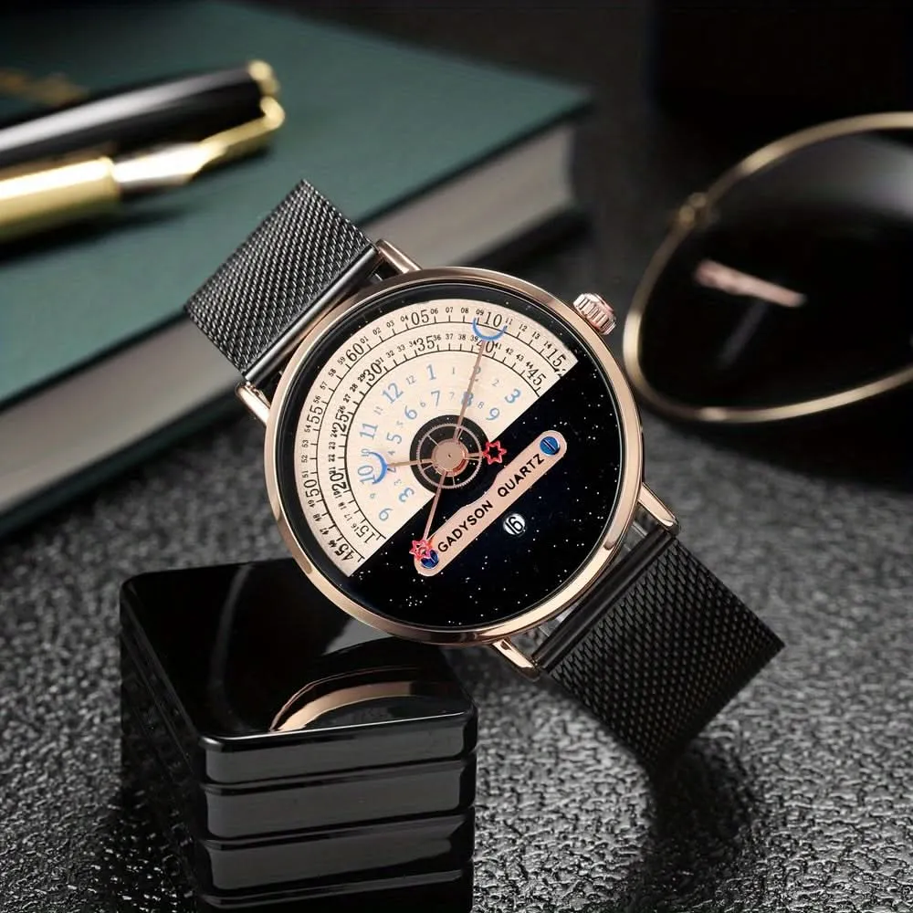 Men’s Stainless Steel Mesh Quartz Watch