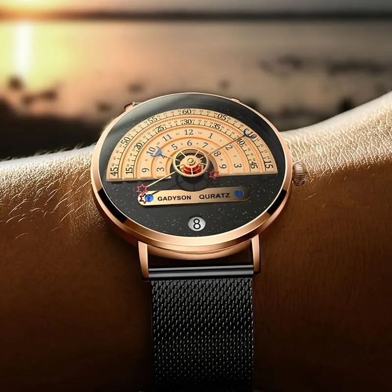 Men’s Stainless Steel Mesh Quartz Watch