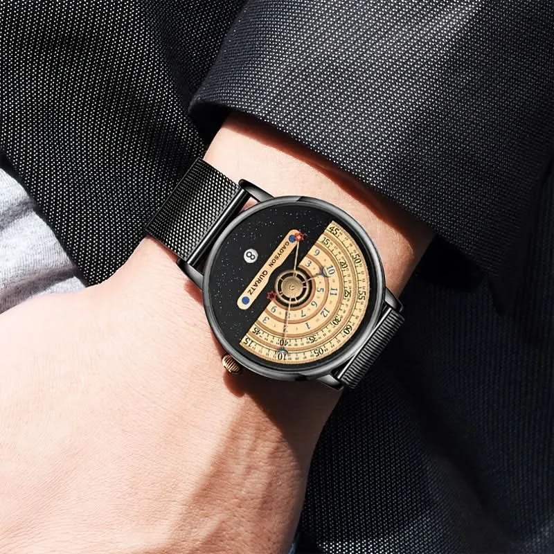 Men’s Stainless Steel Mesh Quartz Watch