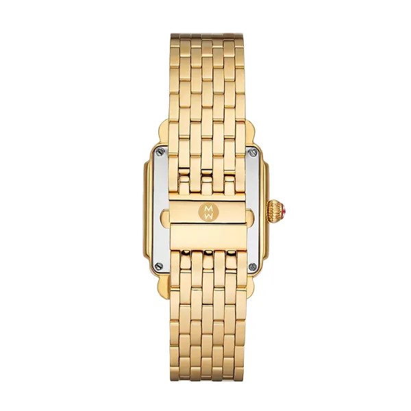 Michele Deco Mid 18K Gold Diamond Dial Watch