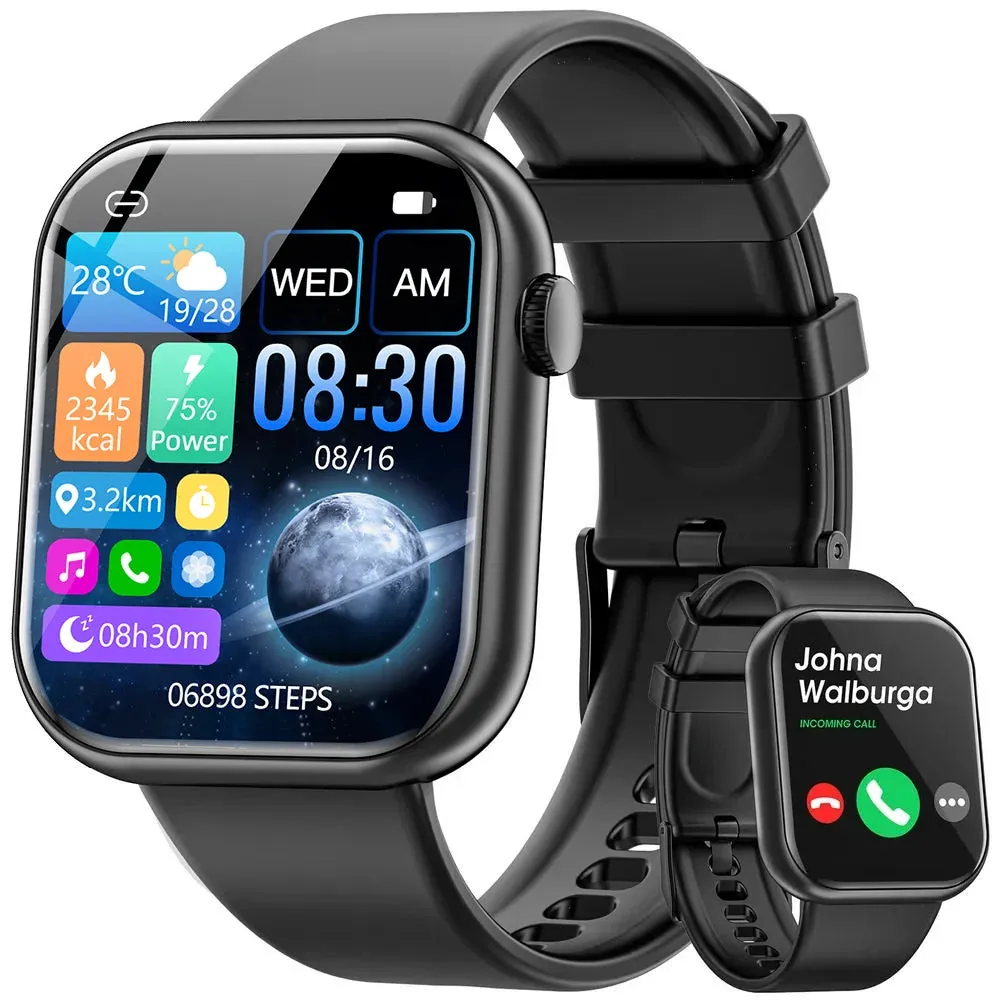 Mingdaln 2024 New 1.85-inch Men Women's Smartwatch with Answer Make Calls 100 Sports Modes Message Reminder, IP67 Waterproof Fitness Tracker for Android IPhone DevicesPerfect for Holiday Gifts