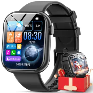Mingdaln 2024 New 1.85-inch Men Women's Smartwatch with Answer Make Calls 100 Sports Modes Message Reminder, IP67 Waterproof Fitness Tracker for Android IPhone DevicesPerfect for Holiday Gifts