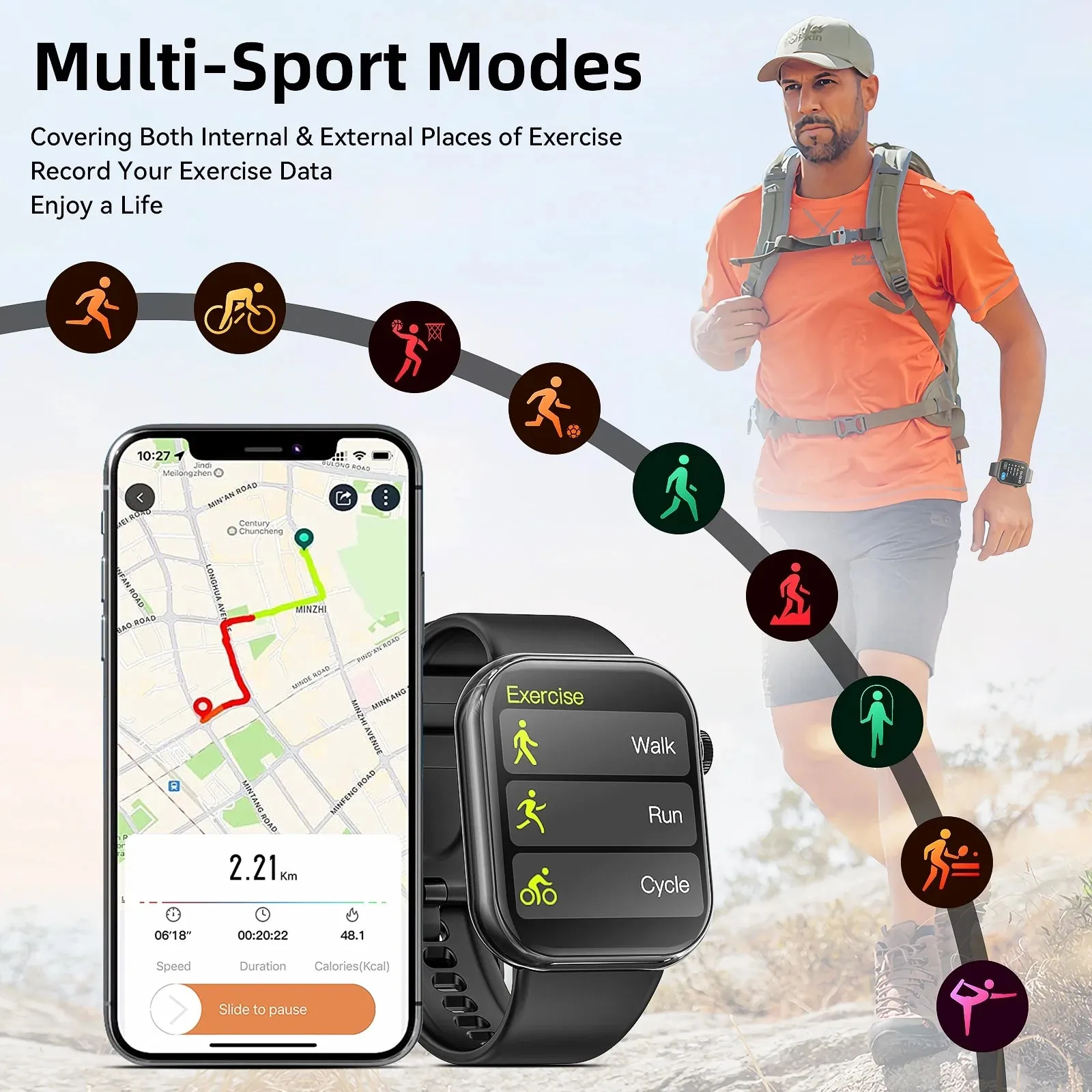 Mingdaln 2024 New 1.85-inch Men Women's Smartwatch with Answer Make Calls 100 Sports Modes Message Reminder, IP67 Waterproof Fitness Tracker for Android IPhone DevicesPerfect for Holiday Gifts