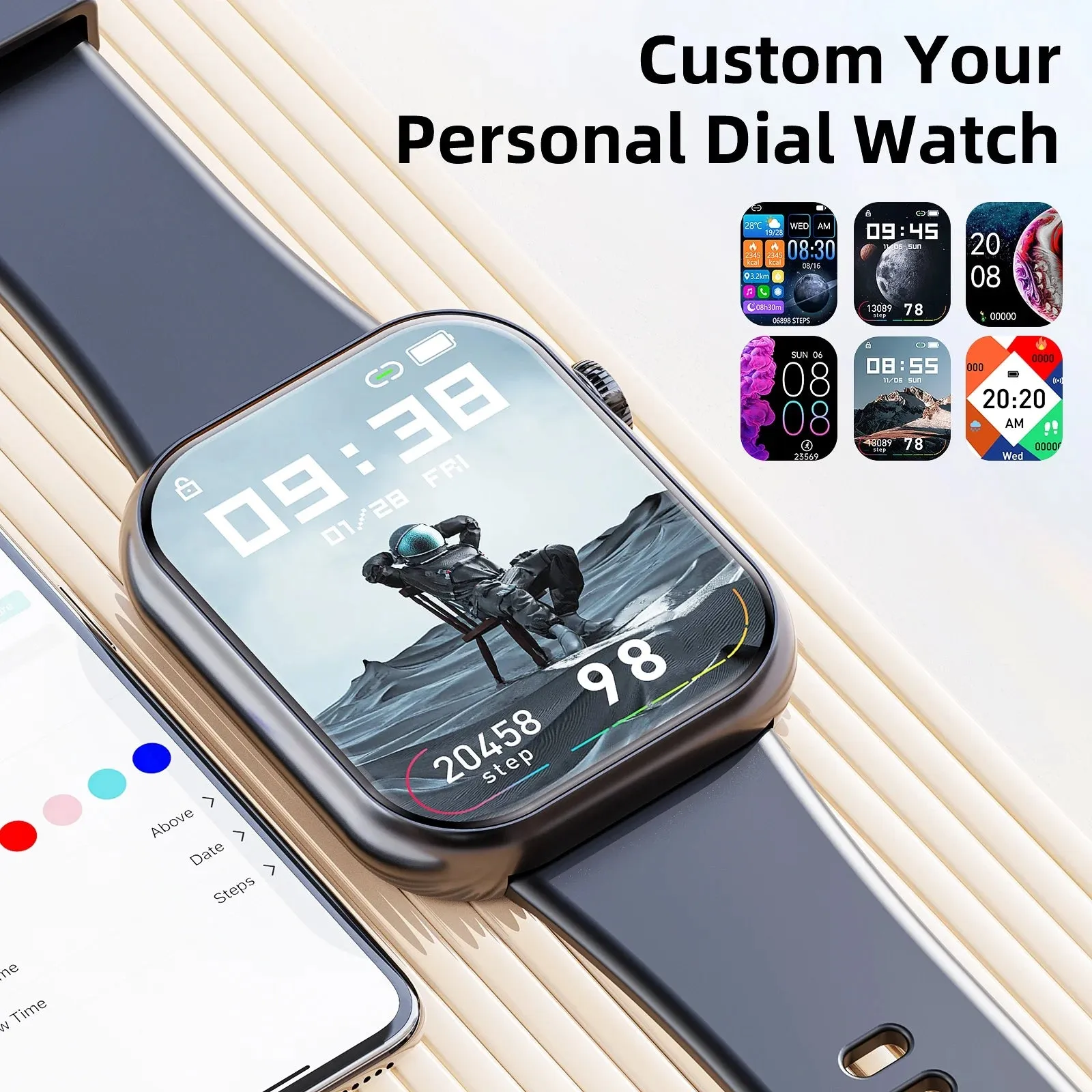 Mingdaln 2024 New 1.85-inch Men Women's Smartwatch with Answer Make Calls 100 Sports Modes Message Reminder, IP67 Waterproof Fitness Tracker for Android IPhone DevicesPerfect for Holiday Gifts