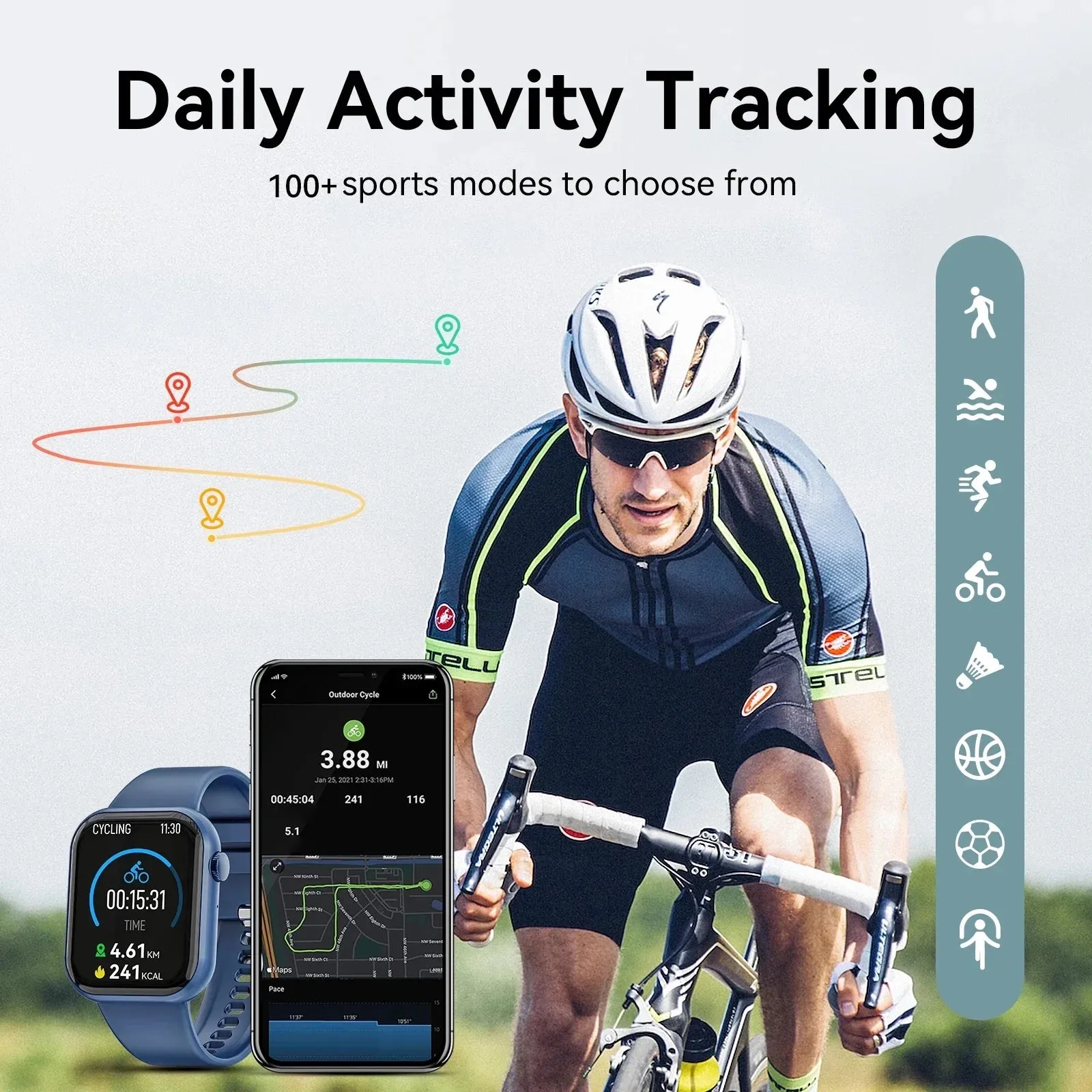 Mingdaln 2024 New 1.85 inch Men's Women's Smart Watch with Answer/Make Calls/Message Reminders with Fitness Tracker for Android iPhone DevicesPerfect for Holiday Gifts