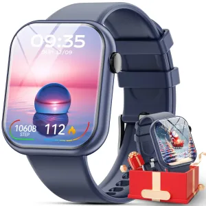 Mingdaln 2024 New 1.85 inch Men's Women's Smart Watch with Answer/Make Calls/Message Reminders with Fitness Tracker for Android iPhone DevicesPerfect for Holiday Gifts