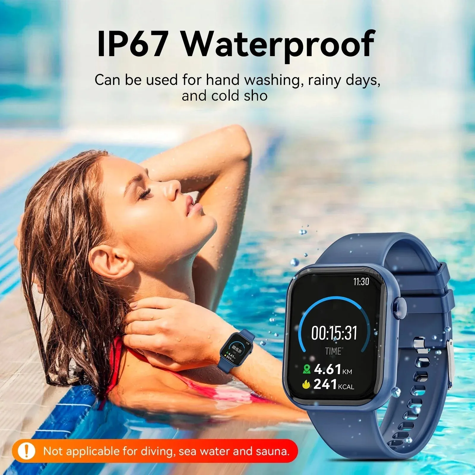 Mingdaln 2024 New 1.85 inch Men's Women's Smart Watch with Answer/Make Calls/Message Reminders with Fitness Tracker for Android iPhone DevicesPerfect for Holiday Gifts