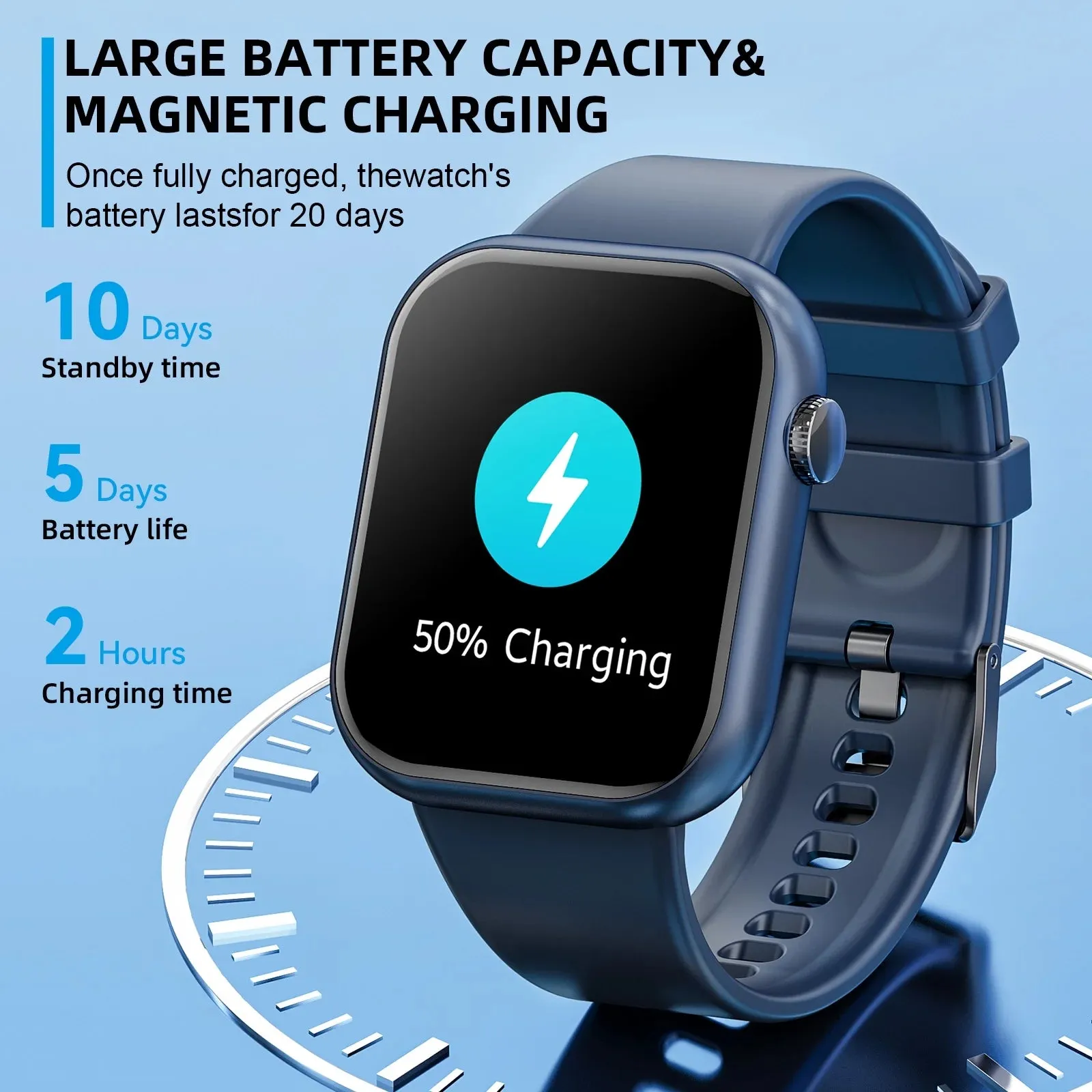 Mingdaln 2024 New 1.85 inch Men's Women's Smart Watch with Answer/Make Calls/Message Reminders with Fitness Tracker for Android iPhone DevicesPerfect for Holiday Gifts