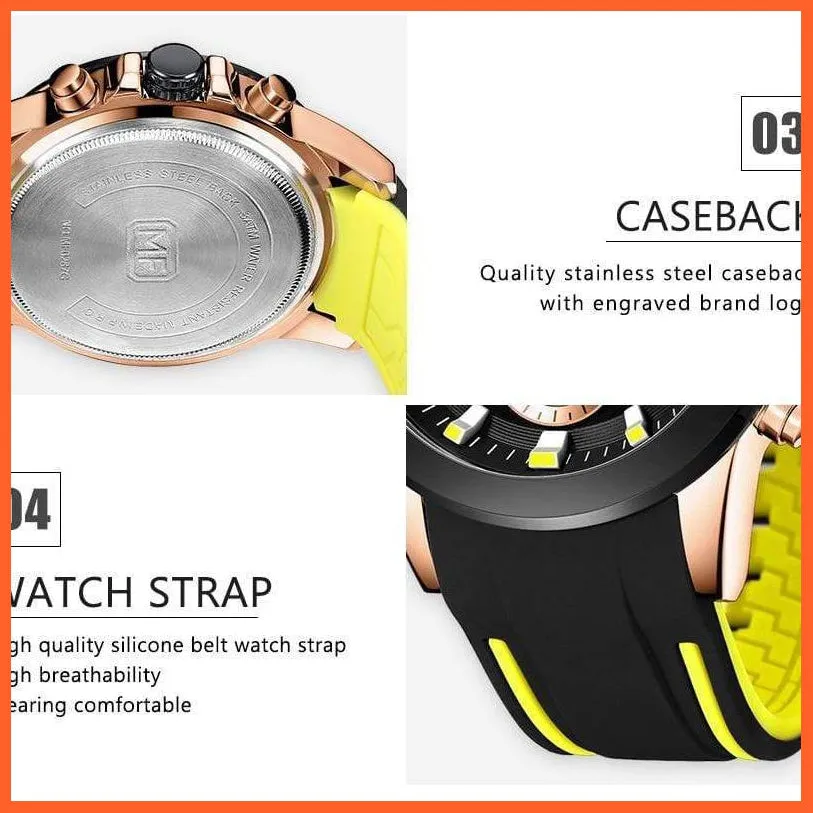 Mini Chronograph Mens Watches | Branded Luxury Casual Sport Date Quartz Silicone Wristwatches Waterproof Men'S Wristwatch