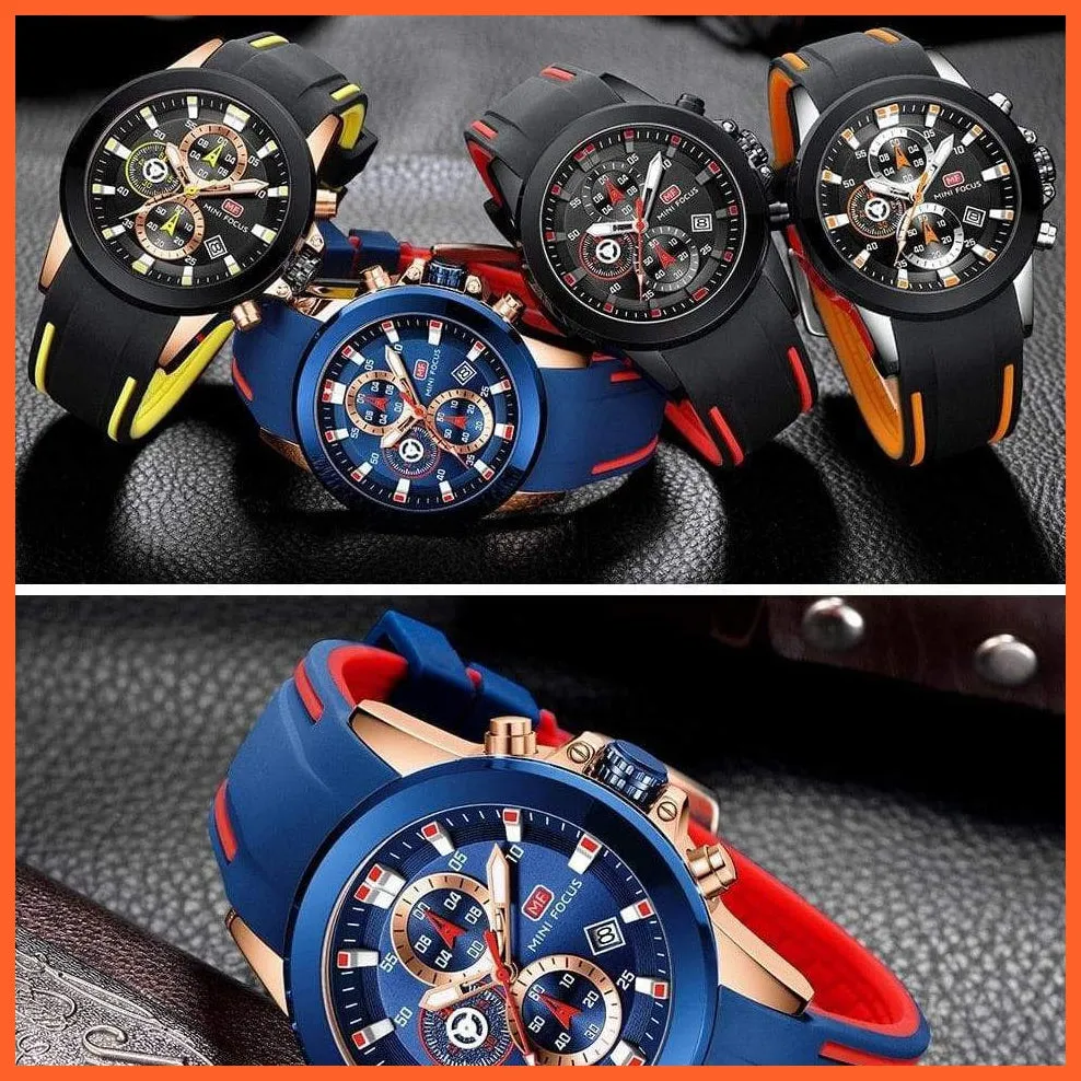 Mini Chronograph Mens Watches | Branded Luxury Casual Sport Date Quartz Silicone Wristwatches Waterproof Men'S Wristwatch